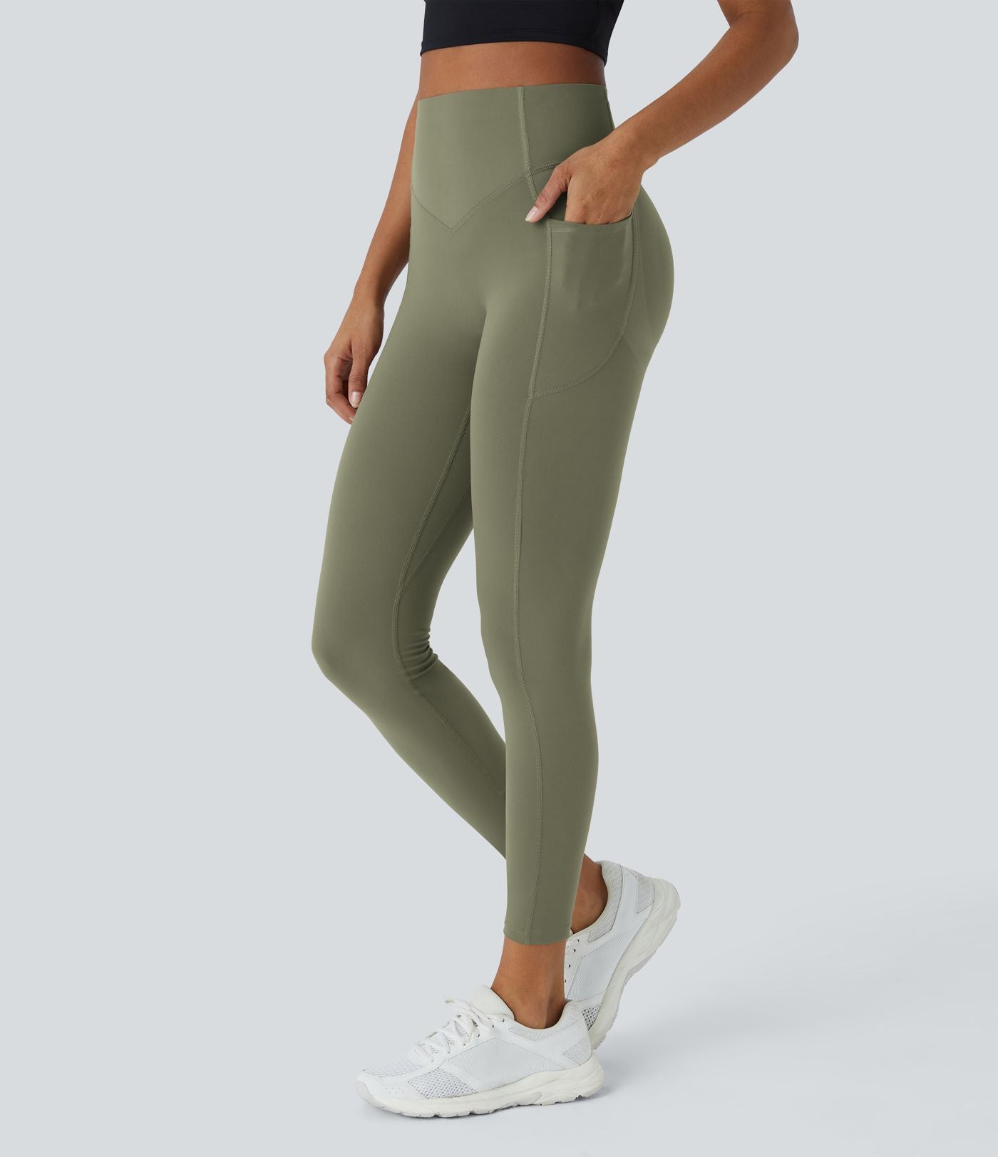 Legging d'entraînement gainant galbant taille haute avec effet scrunch et poches Halara UltraSculpt™