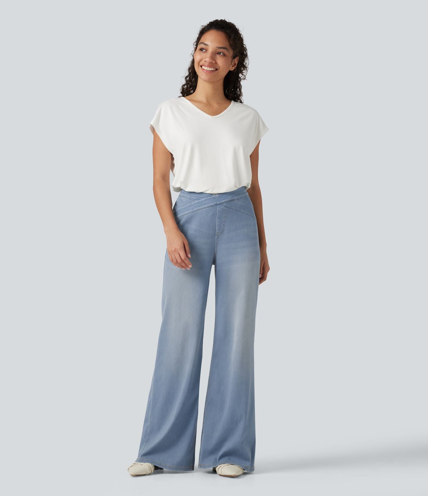 Jean bootcut Halara Flex™ taille haute croisée avec poches