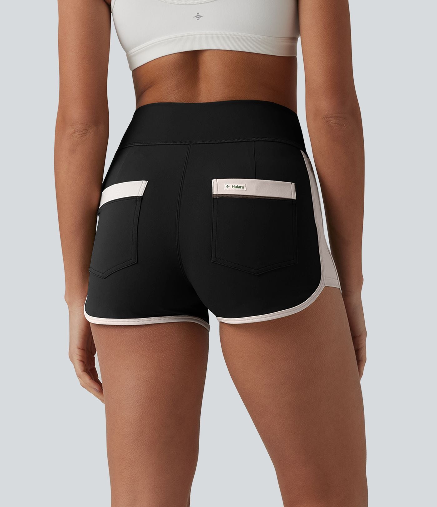 Short de sport SoftlyZero™ Airy 6,5 cm taille haute effet frais InstantCool color block, avec poches, protection solaire UPF50+