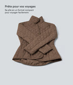 Veste casual compactable en duvet synthétique zippée à col montant et manches longues avec poches