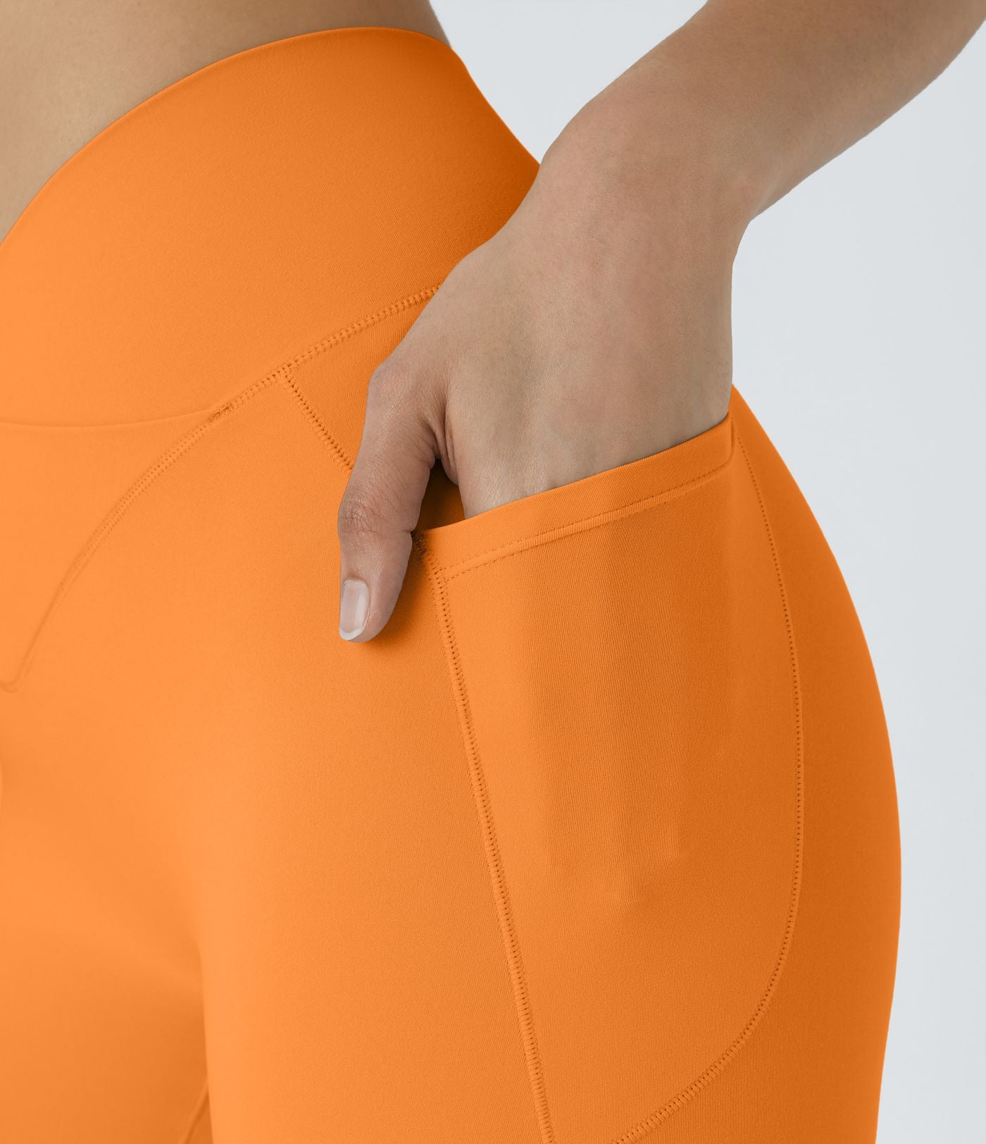 Softlyzero™ Short 17,5cm Yoga Taille Haute Crossover avec Poches Latérales