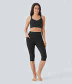 Legging 7/8 corsaire d'entraînement gainant galbant taille haute avec effet scrunch et poches Halara UltraSculpt™