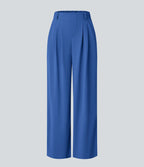Pantalon Tailleur Large Fluide Halara Flex™ Gaufré Taille Haute Poches Latérales