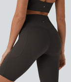 Short cycliste 22,8 cm d'entraînement gainant taille haute avec poches Halara UltraSculpt™
