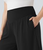 Bermuda de yoga grande taille SoftlyZero™ Airy taille haute effet frais InstantCool avec poches