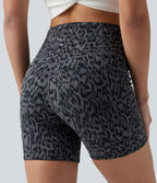 Short cycliste d'entraînement Halara UltraSculpt™ taille haute gainant imprimé léopard 12,5 cm avec poches