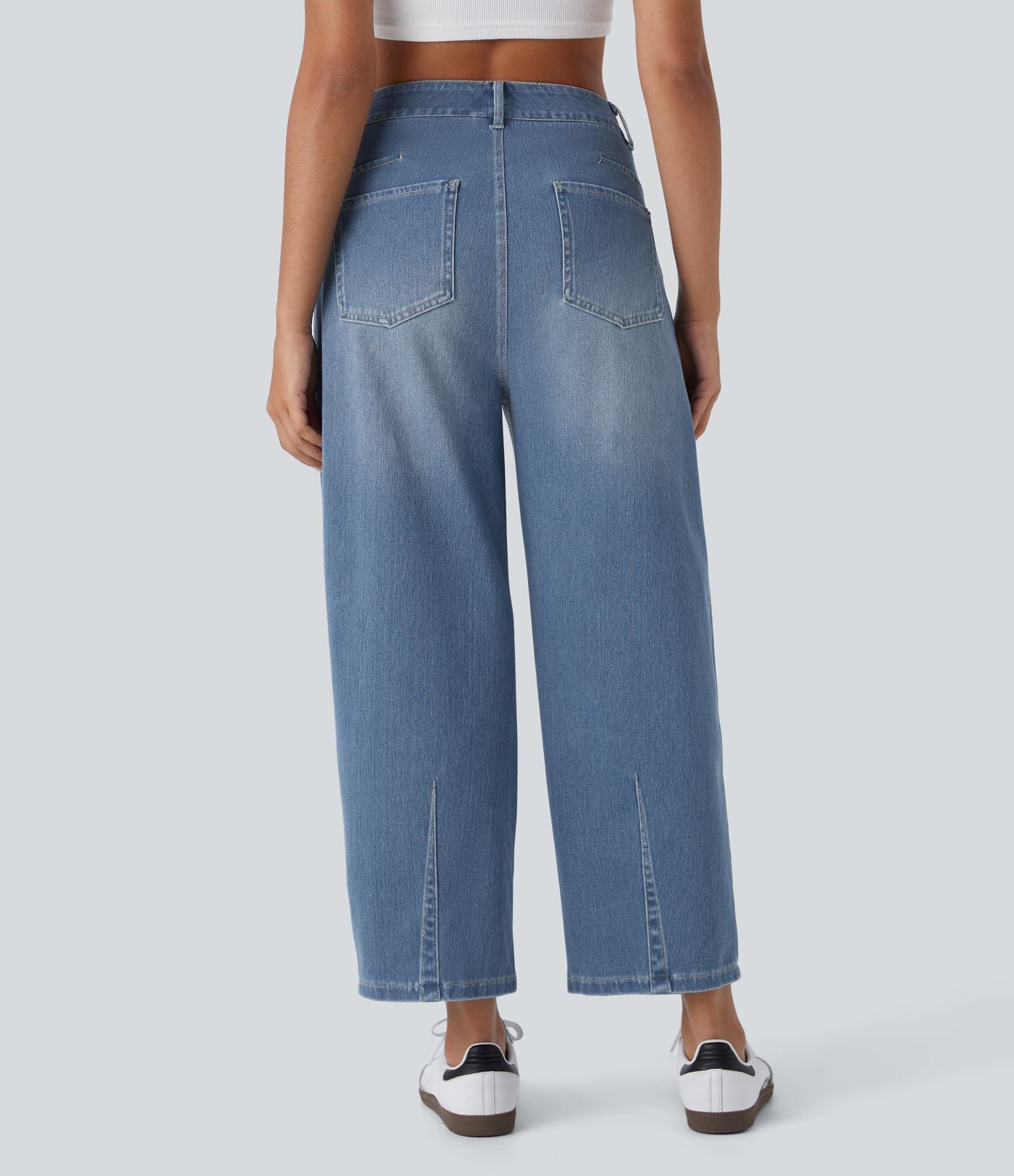 Jean Barrel 7/8 décontracté taille mi-haute avec poches Halara Flex™