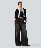 Jean jogging Halara Flex™ large évasé molleton français taille mi-haute avec poches