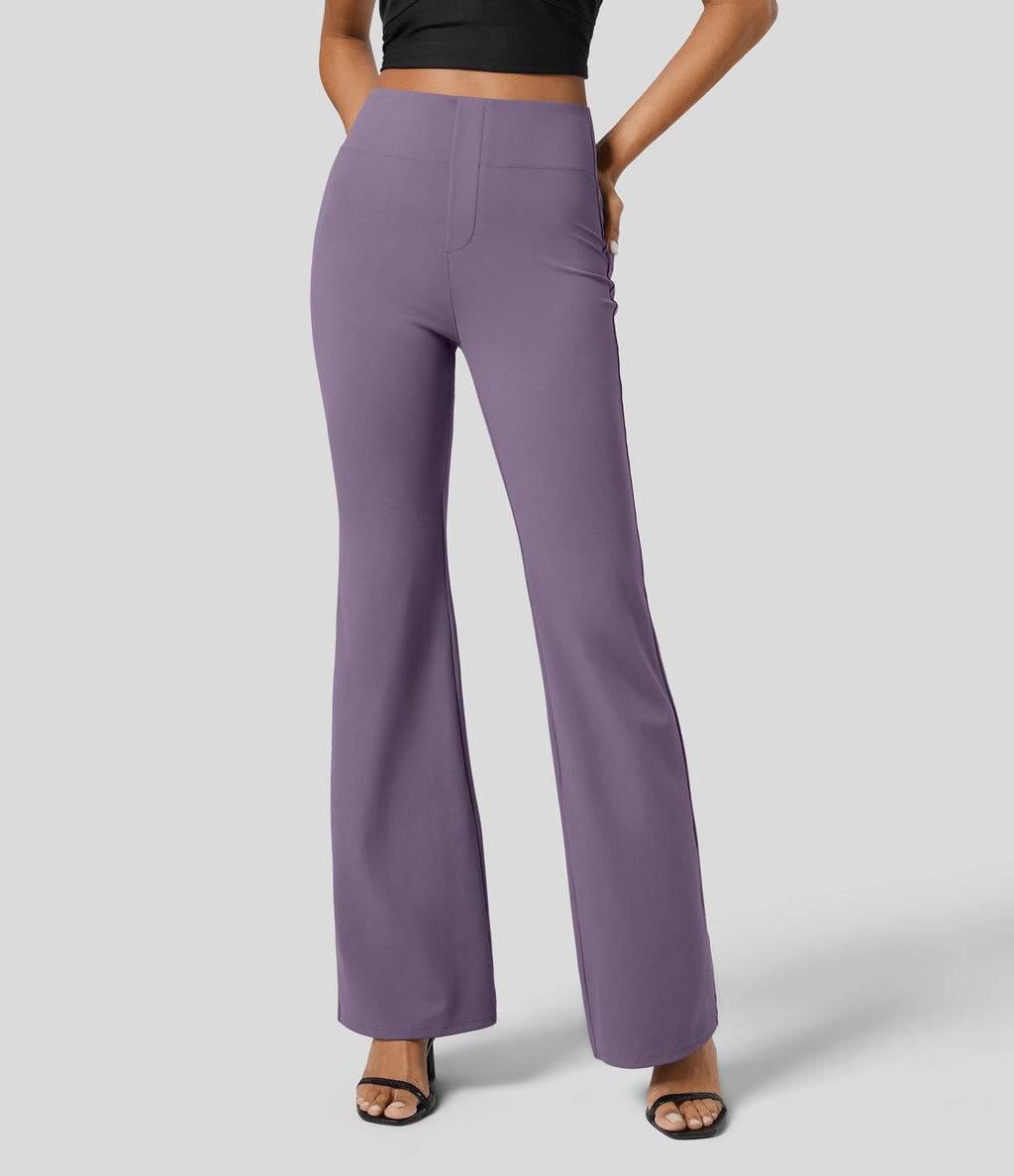 Pantalon tailleur légèrement évasé taille haute avec poches arrière Halara Flex™