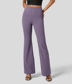 Pantalon tailleur légèrement évasé taille haute avec poches arrière Halara Flex™