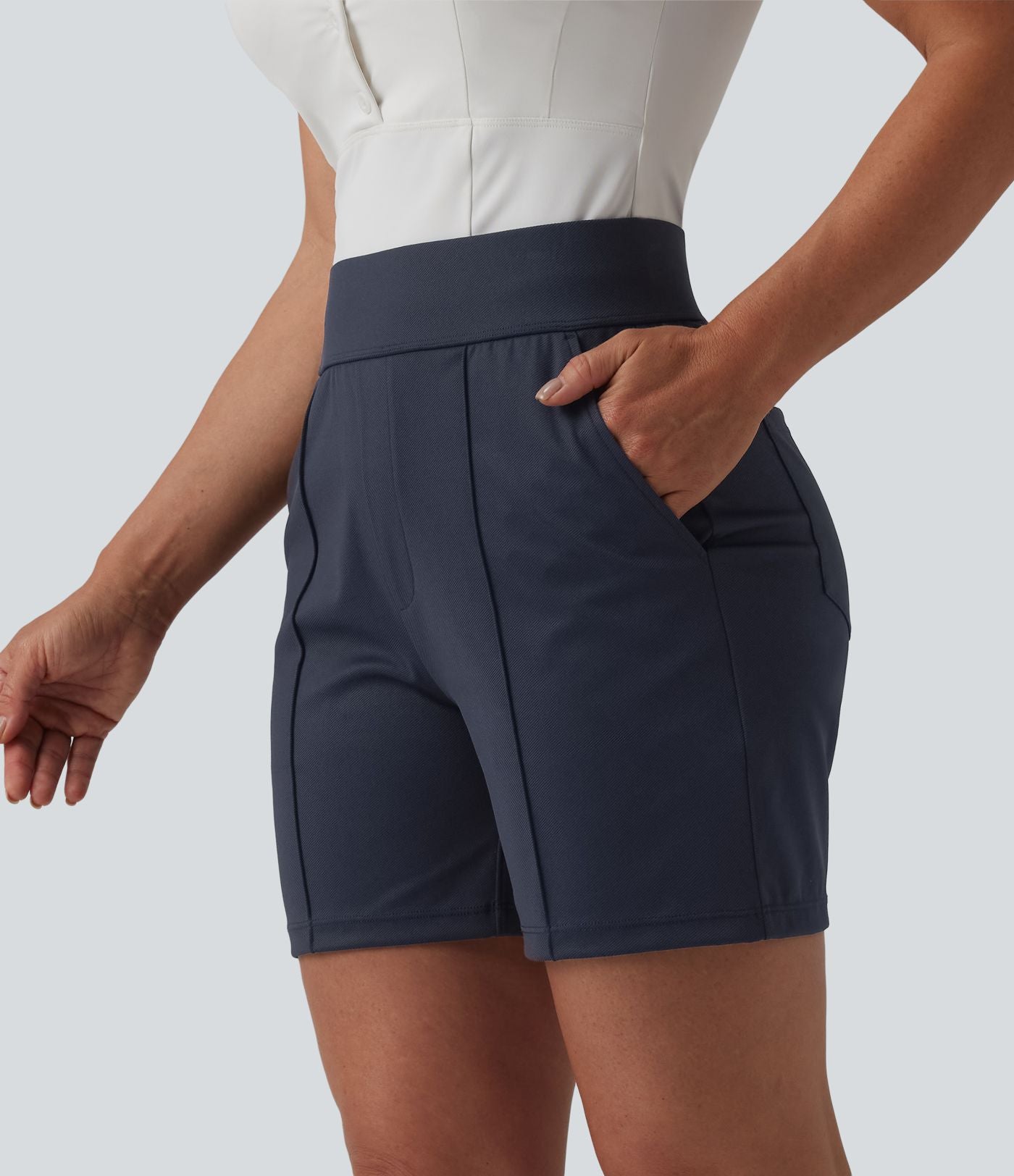 Short de golf séchage rapide taille mi-haute avec poches 12,5 cm - Golf Tee - UPF40+