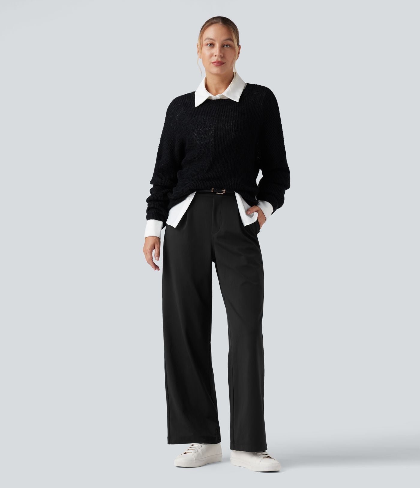 Pantalon tailleur Halara Flex™ DayStretch gainant coupe droite taille haute avec poches