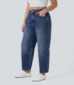 Halara Flex™ Jean barrel grande taille coupe ballon taille basse avec poches