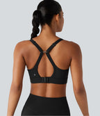 Brassière de sport d'entraînement maintien moyen col U dos nu avec boucle ajustable et [coque moulée 3D]