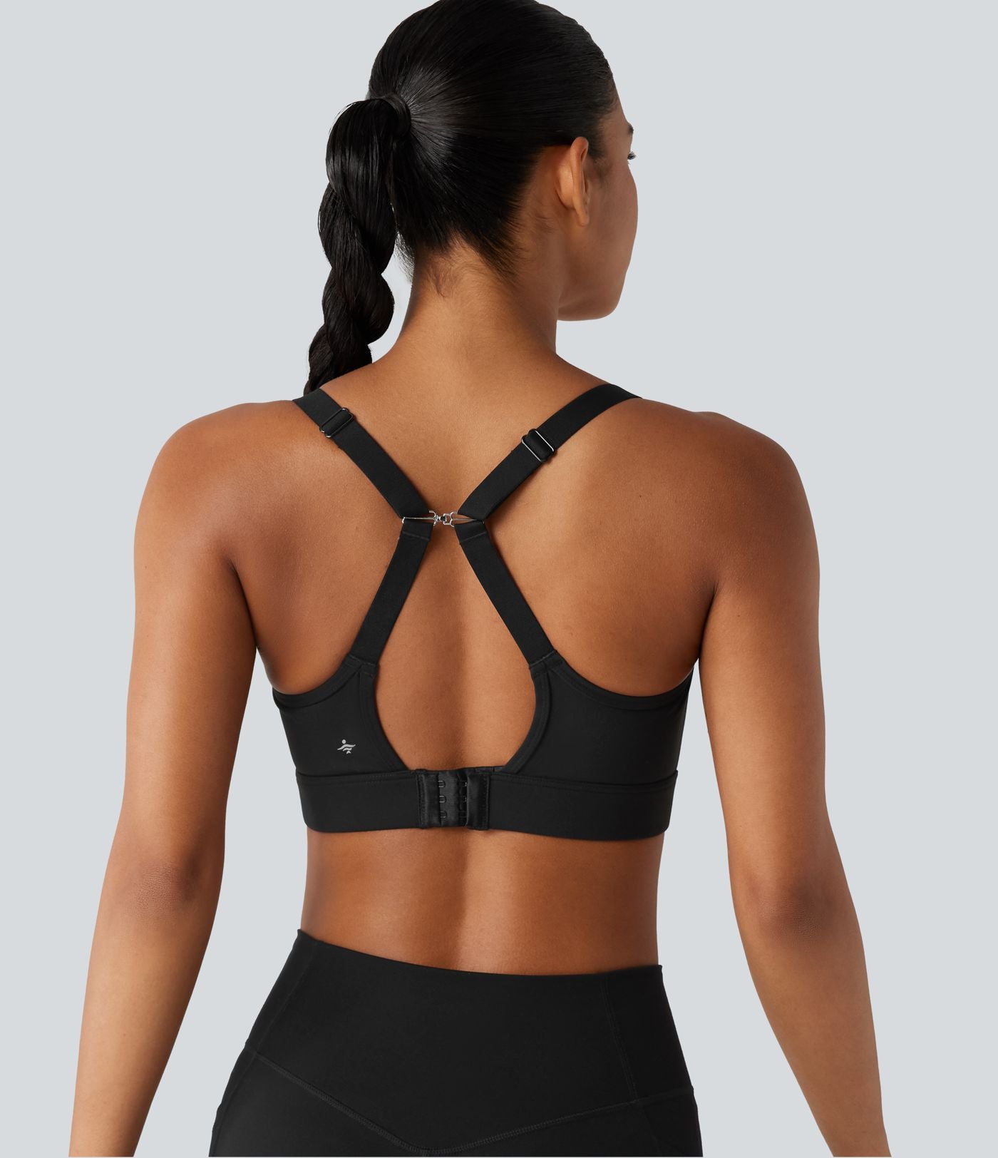 Brassière de sport d'entraînement maintien moyen col U dos nu avec boucle ajustable et [coque moulée 3D]