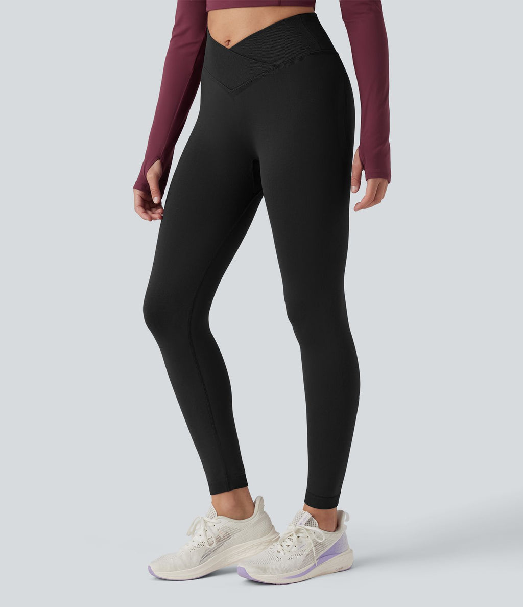 OneForm Seamless Flow Legging 7/8 yoga froncé taille haute croisée