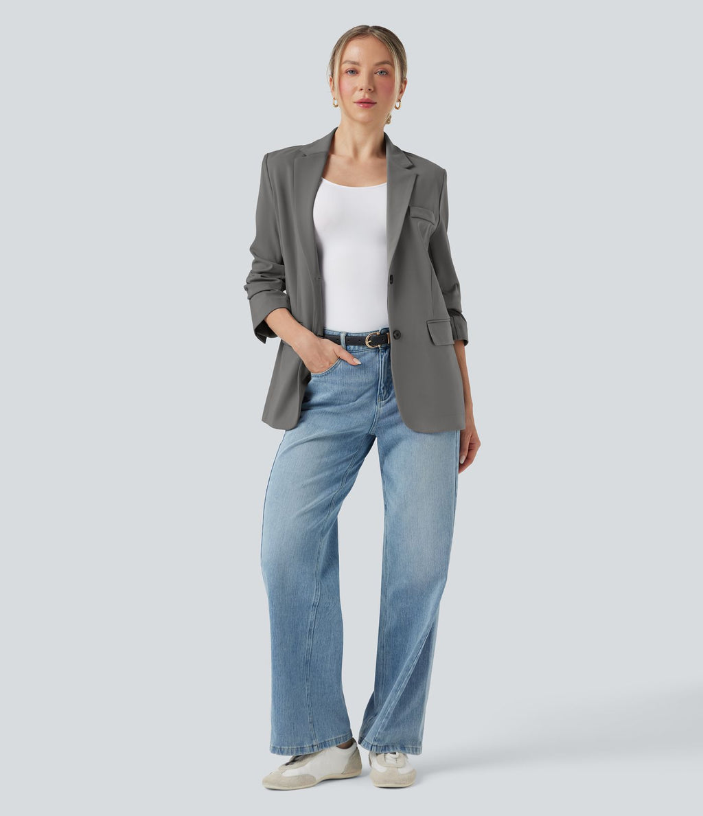 Blazer de travail col cranté à manches longues DayStretch avec poches