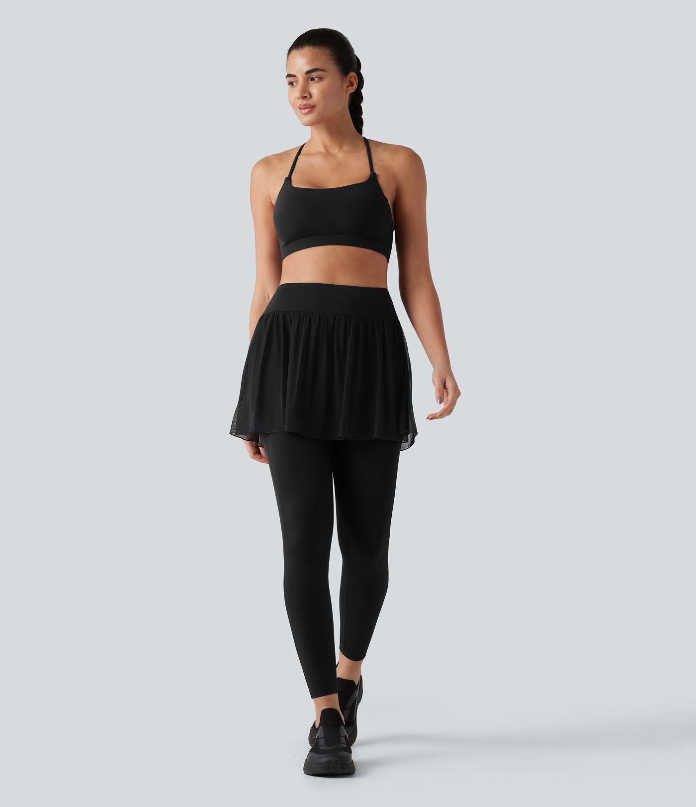 Legging de sport 2-en-1 SoftlyZero™ effet frais InstantCool taille haute avec mesh contrastant et poches, protection solaire UPF50+