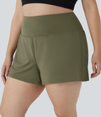 Short 8,8cm Sport Grande Taille 2 en 1 avec Poches Arrière et Poches Latérales Cachées