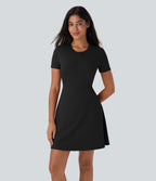 Robe de sport danse mini évasée à découpes D-F