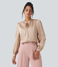 Chemise de travail manches longues nouée devant