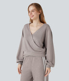 Sweat-shirt col V manches longues