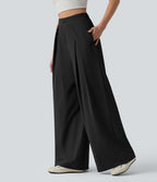 Pantalon large séchage rapide effet frais InstantCool taille haute avec poches, protection solaire UPF40+