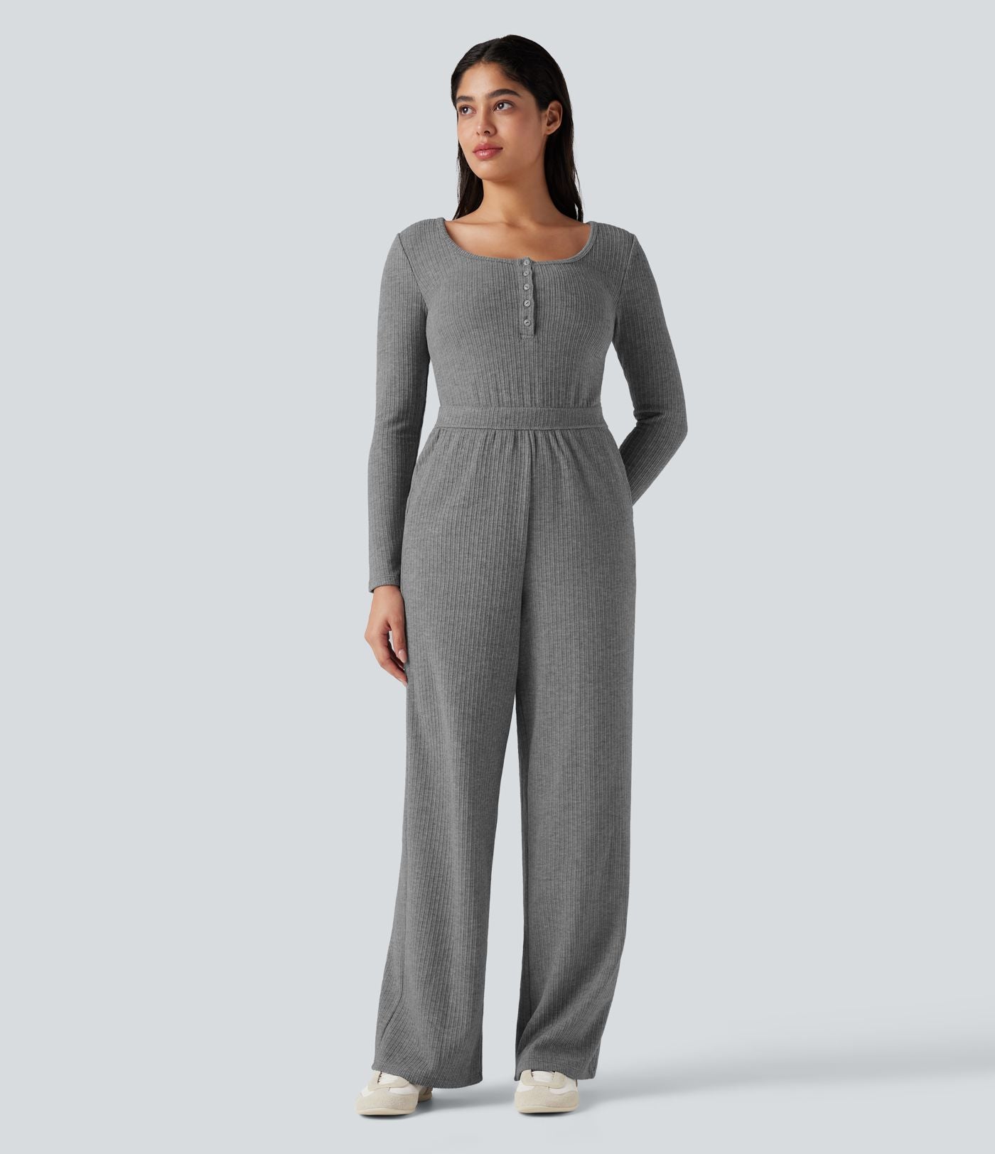 Combinaison côtelée henley manches longues avec poches - Easy Peasy