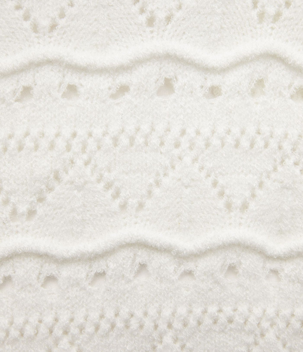 Jupe mi-longue maille ajourée 2-en-1 taille haute avec poches