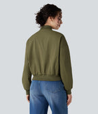 Veste bomber fermeture éclair coupe décontractée avec poches