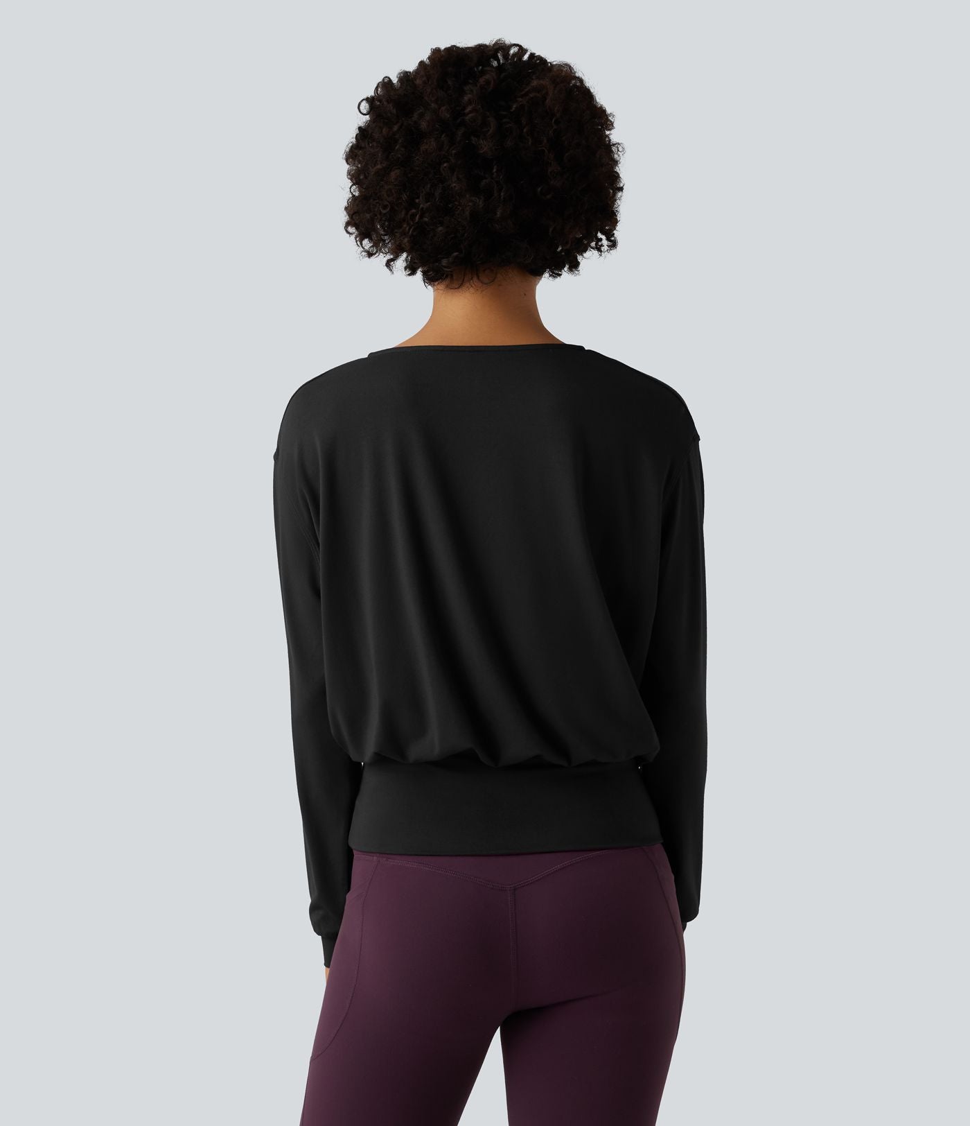 Blouse de travail col V croisée manches longues