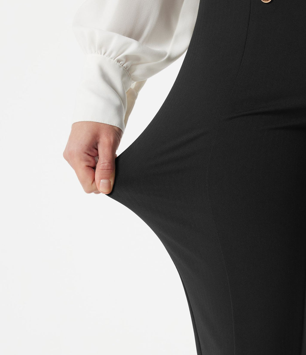 Pantalon Halara Flex™ taille haute esprit bureau à motif chevrons avec poches
