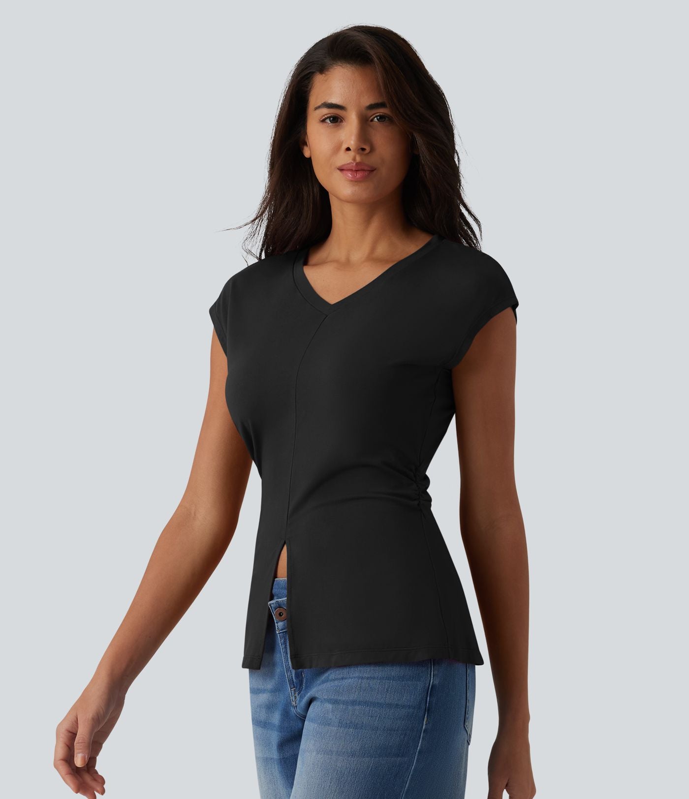 T-shirt casual sans manches col V