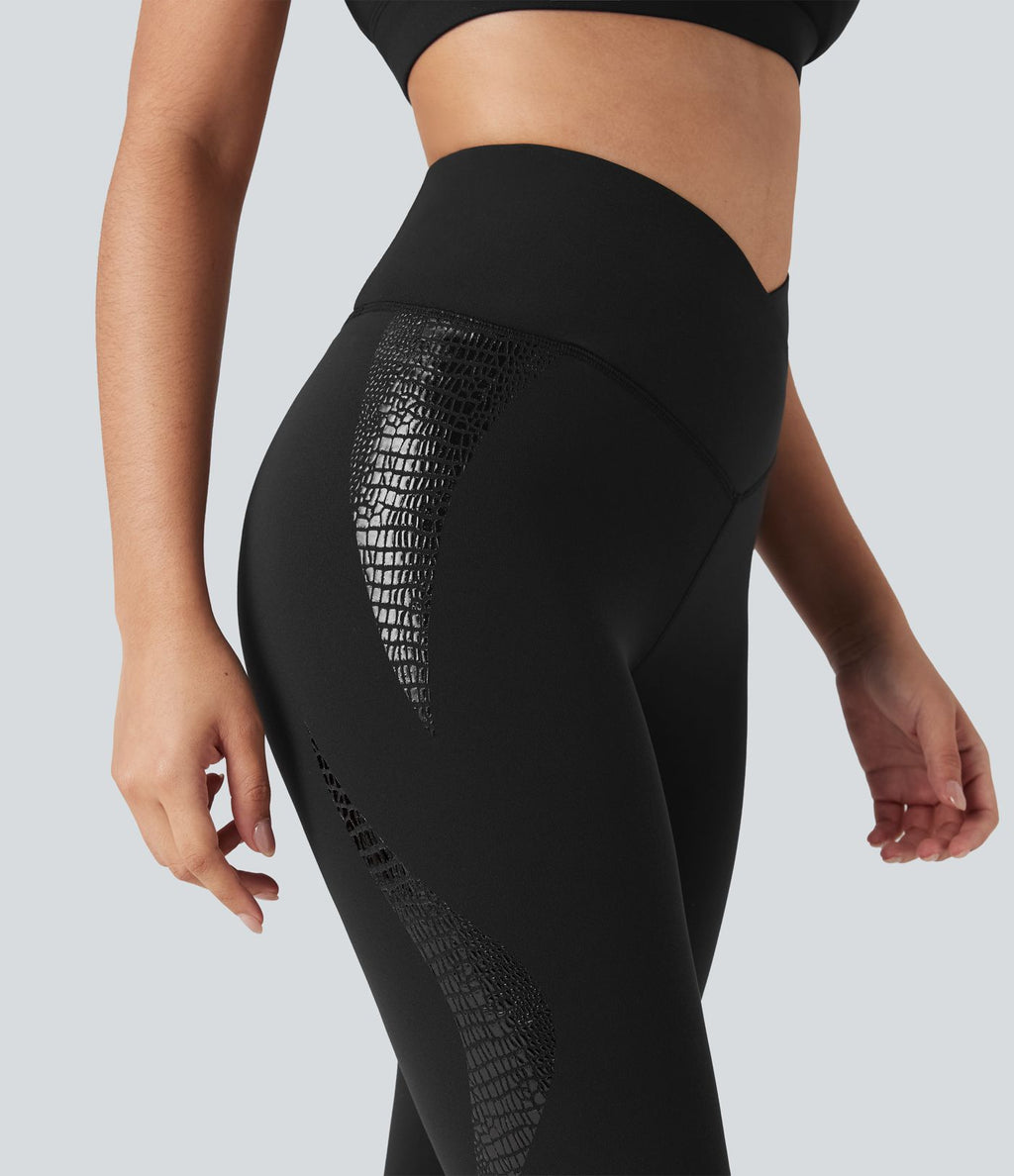 Legging yoga SoftlyZero™ 7/8 skinny taille haute croisée avec poches - UPF50+
