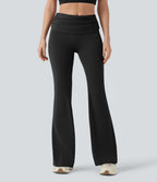Pantalon de danse à coupe bootcut gainant taille mi-haute repliable avec fronces et poches Halara UltraSculpt™