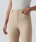 Halara Flex™ Pantalon tailleur bootcut taille haute à chevrons avec poches