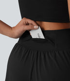 Short de yoga SoftlyZero™ Airy 2-en-1 taille haute gainant ourlet arrondi effet frais InstantCool 7,5 cm avec poches