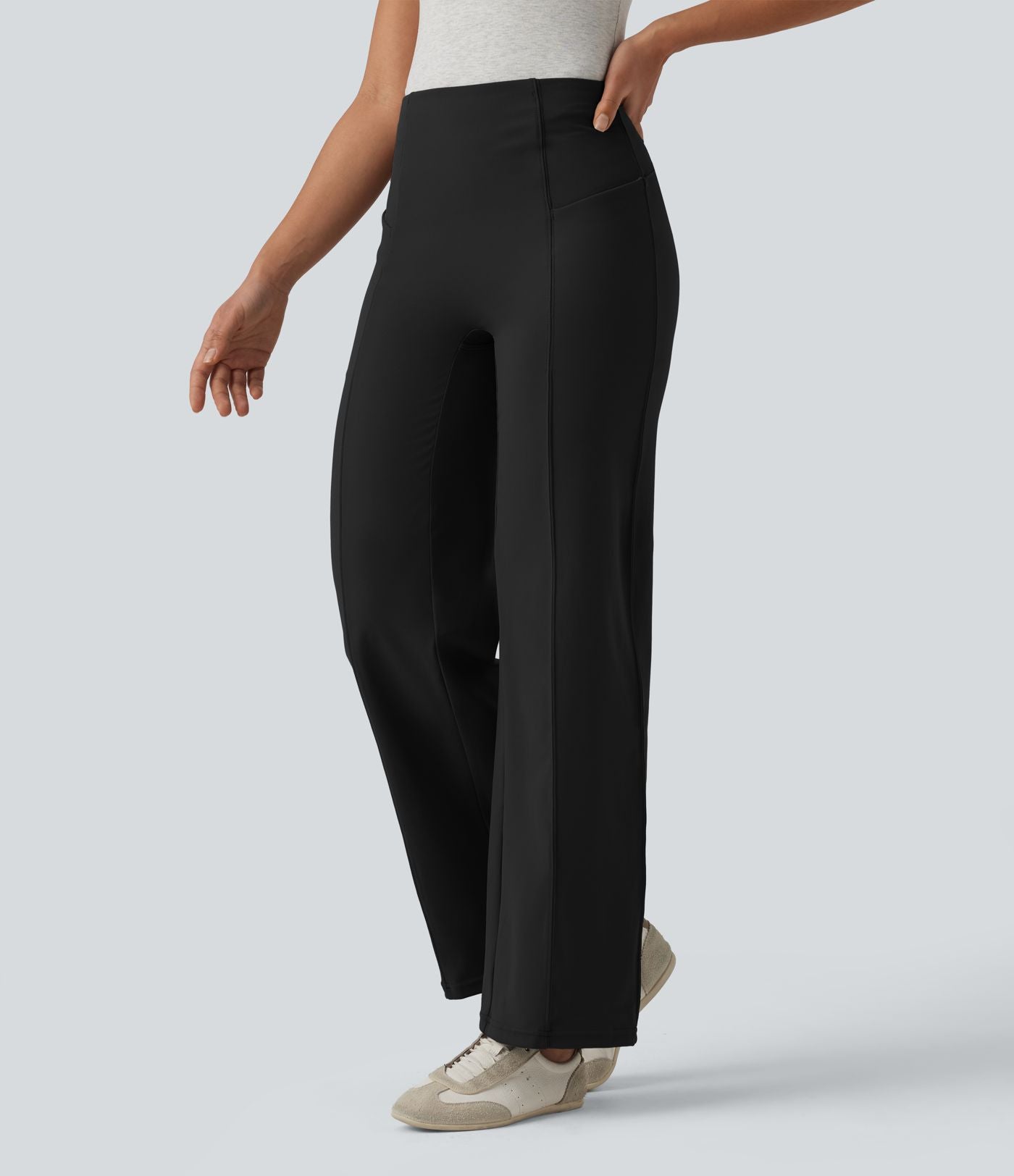 Pantalon bootcut décontracté DayStretch gainant taille haute avec poches