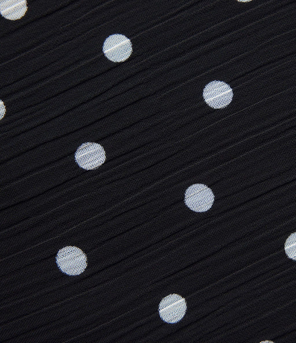 Jupe midi fluide sirène taille haute à pois