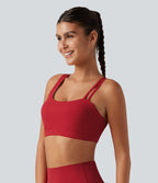 Brassière de running Halara UltraSculpt™ côtelée maintien léger asymétrique avec découpe et coussinets amovibles
