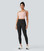 Legging yoga 7/8 SoftlyZero™ taille haute froncé avec lien dos - UPF50+