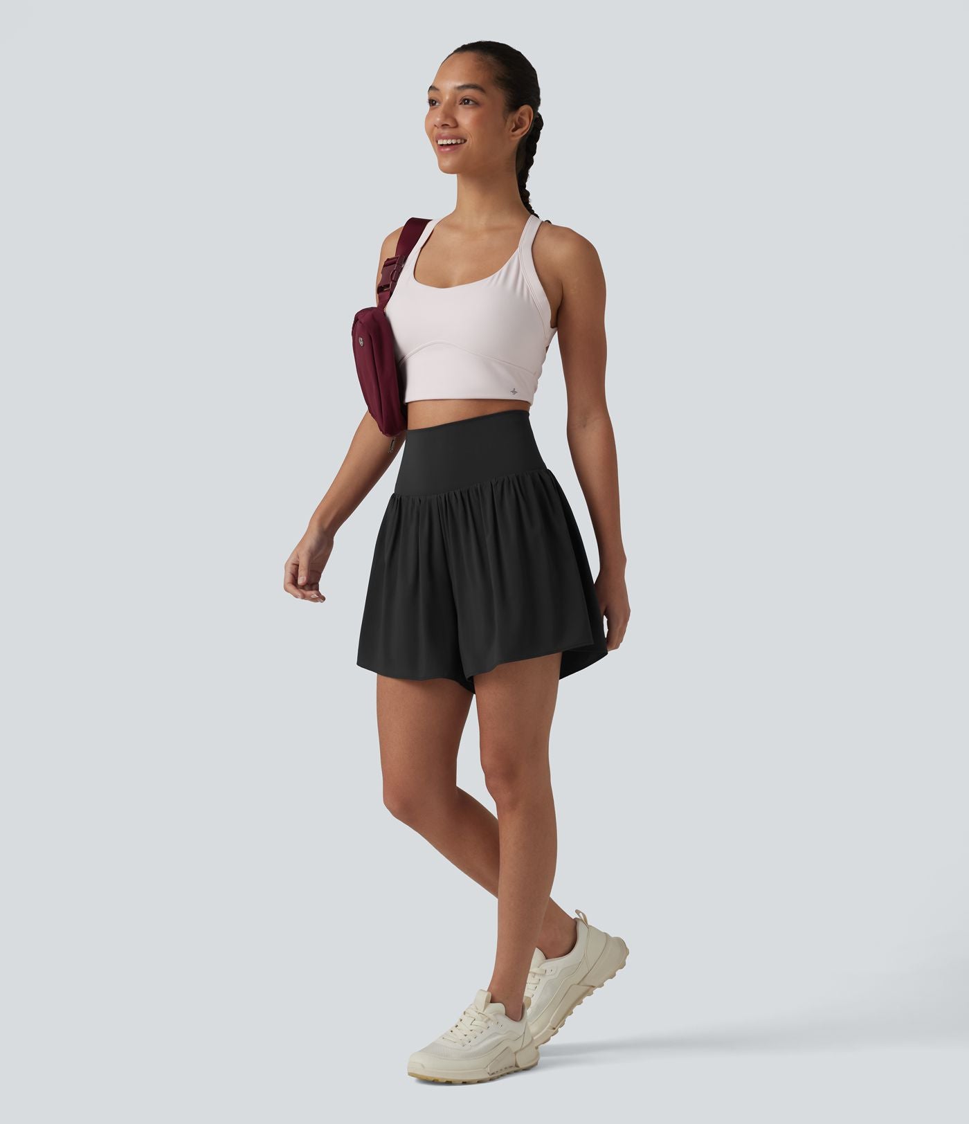 Short de running 2-en-1 taille haute 12,5 cm avec poches