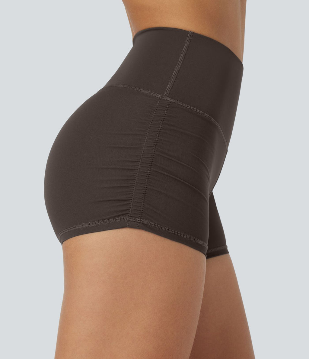 Short cycliste 6 cm de course gainant taille haute avec fronces et séchage rapide SoftlyZero™