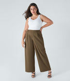 Pantalon de travail grande taille coupe droite taille haute Halara Flex™ DayStretch avec poches