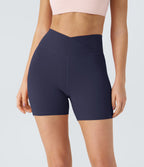 Softlyzero™ Plush Shorts 12,5cm Yoga Taille Haute Croisés Froncés