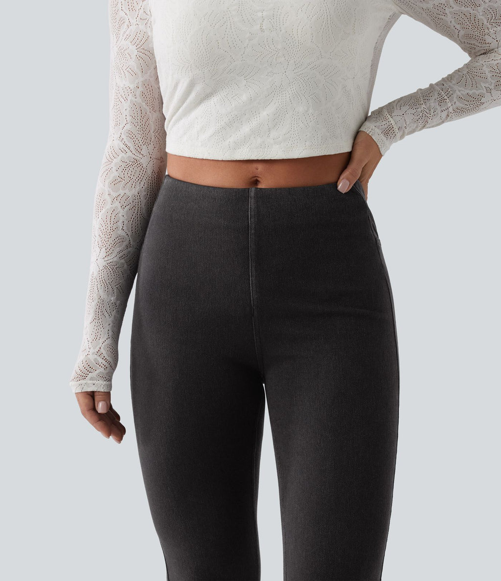 Halara Flex™ Jean évasé casual gainant taille mi-haute avec poches