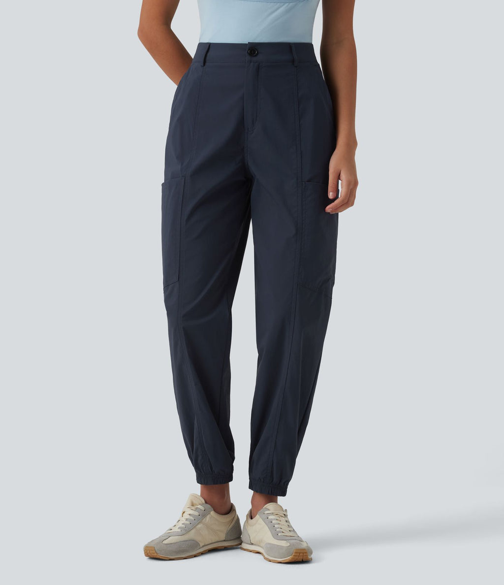 Jogging cargo casual taille mi-haute avec poches