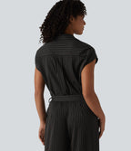 Combinaison chemise manches courtes bureau à effet frais avec ceintures et poches, accès facile Easy Peasy