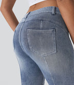 Halara Flex™ Short 22,8cm Casual En Denim Extensible Avec Poche Arrière Taille Midi