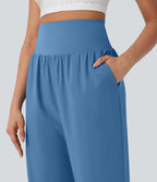 Pantalon corsaire gainant taille haute à ourlet asymétrique et séchage rapide avec poches Breezeful™
